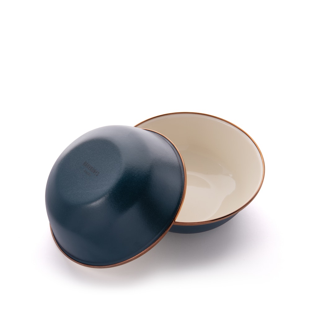 Schale 2-farbig Emaille 2er Set / Indigo Blue