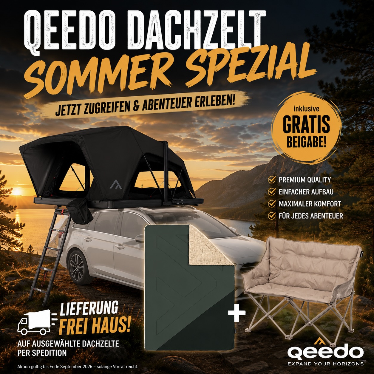 Qeedo Dachzelt Freedom Hybrid 2+ AKTION Urlaubsgeld
