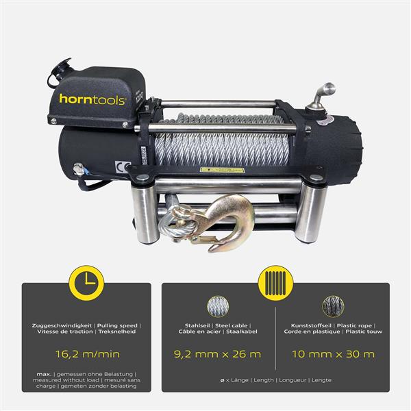 Horntools Seilwinde Alpha 5,4 Tonnen Quick 12V Kunststoffseil