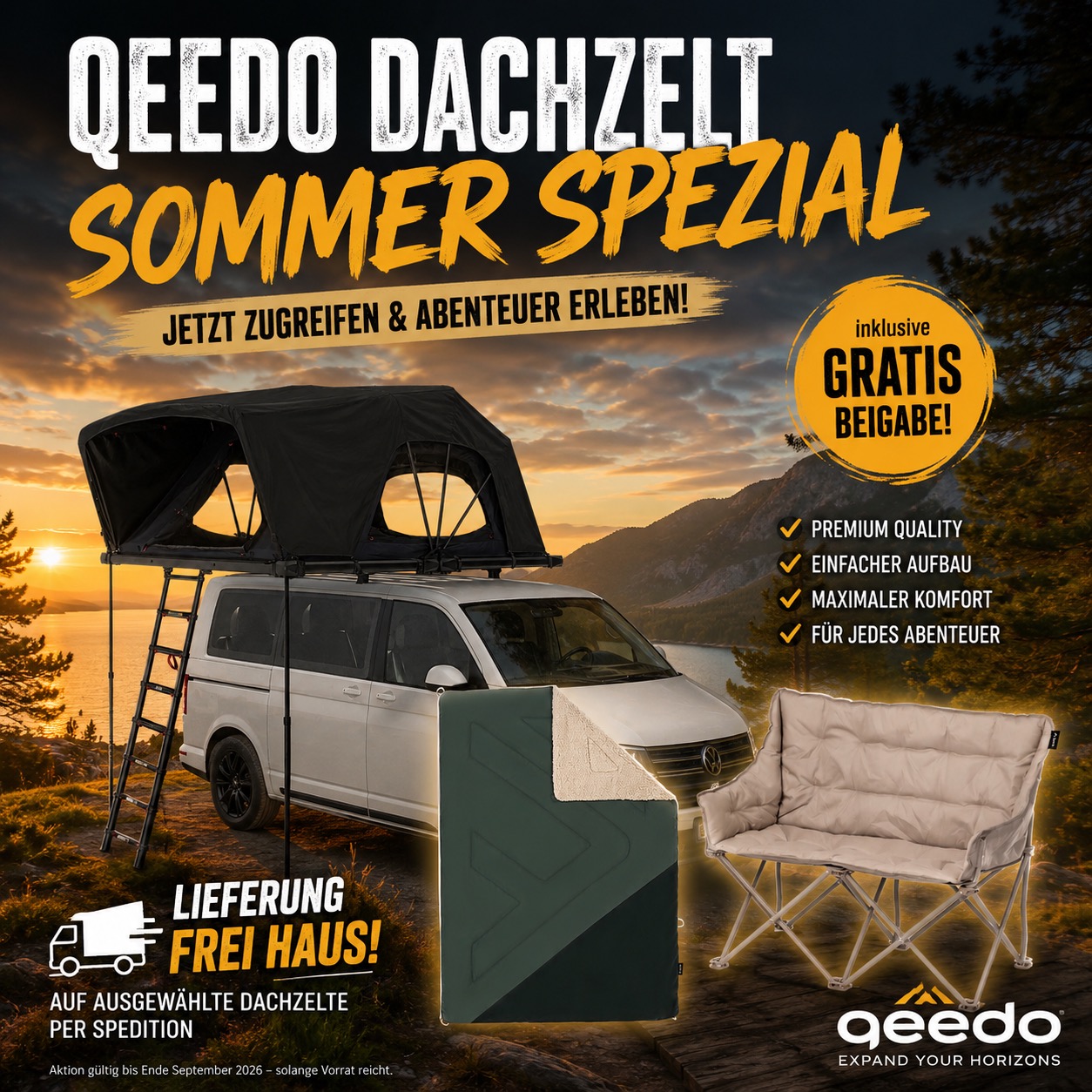 Qeedo Dachzelt Freedom Family 4 Softcover AKTION URLAUBSGELD